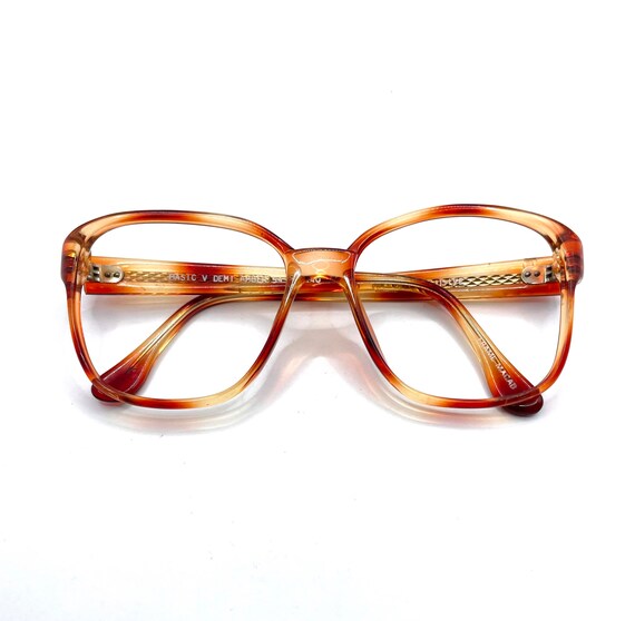 Vintage 1980s Amber Tortoise Shell Eyeglass Frames - image 9