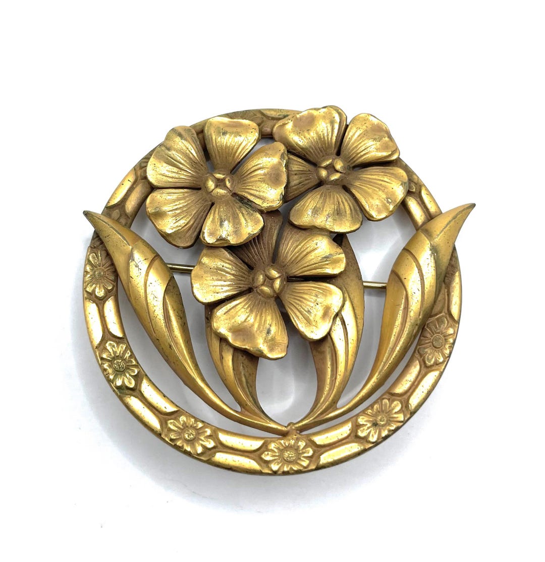 Vintage 1930s Flower Brooch - Etsy