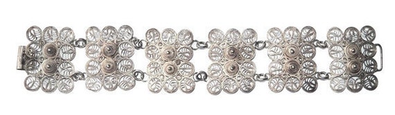 Vintage Silver Filigree Bracelet - image 2