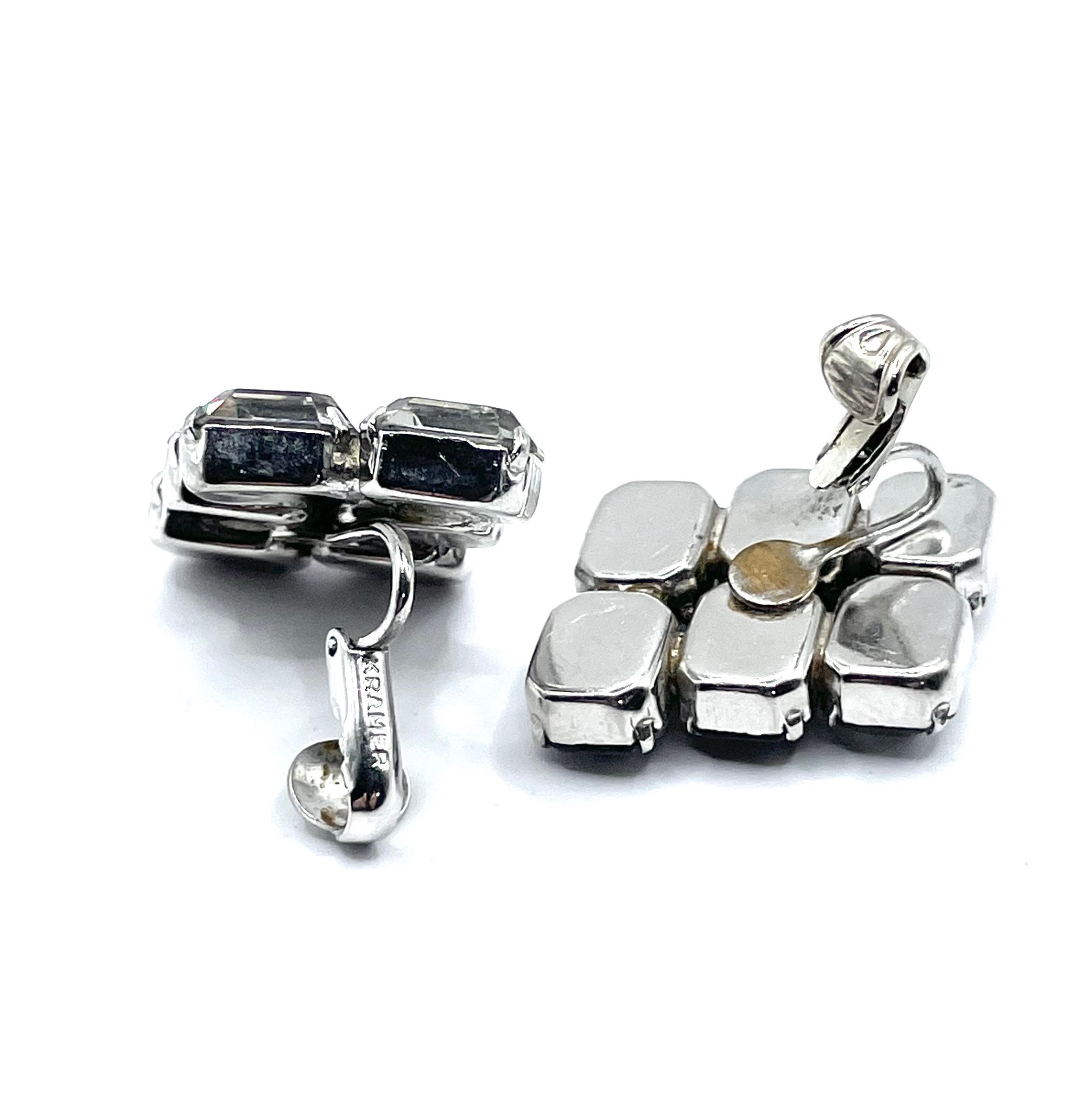 1950年代のヴィンテージクレイマーラインストーンイヤリング - Etsy 日本