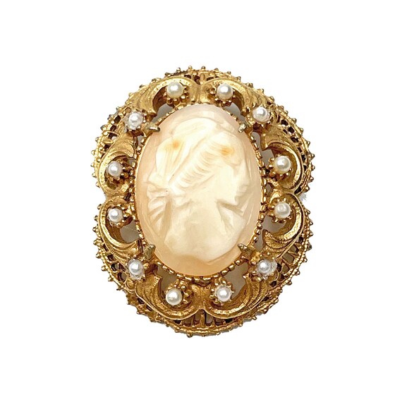 Vintage Florenza Cameo Brooch Pendant - Etsy