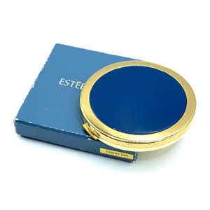 Vintage Estee Lauder Enameled Blue Moon Compact