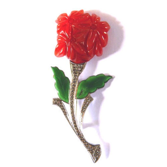 Vintage 1930's Sterling Silver Flower Brooch by Ha