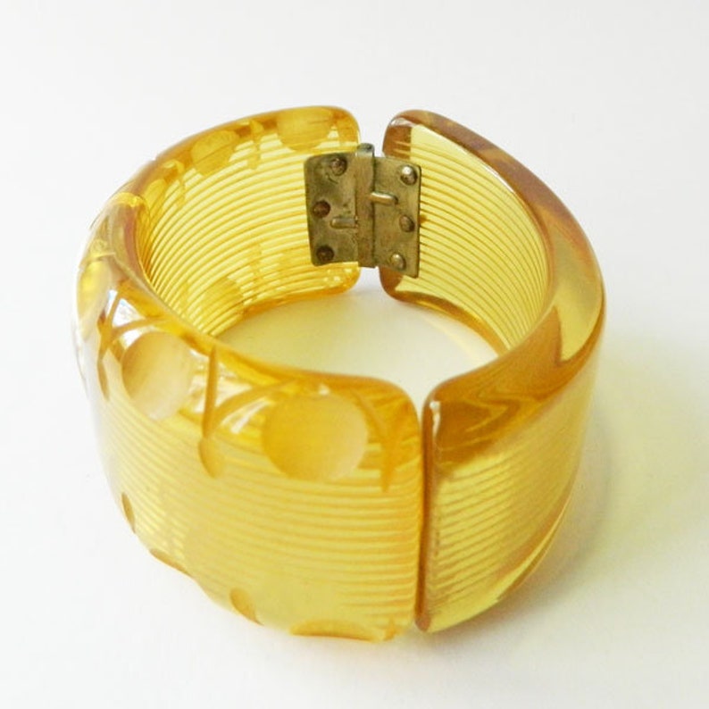Vintage 1940s Bakelite Apple Juice Clamper Bangle Bracelet Etsy