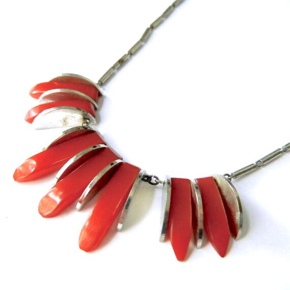 Vintage Art Deco Bakelite Bauhaus Pendant Necklac… - image 8