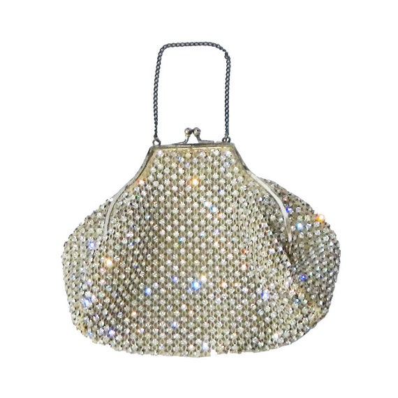 Vintage 1940s Art Deco Rhinestone Handbag