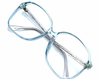 Montura de gafas vintage azules de los años 80 sin usar, nunca usada