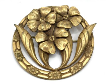 Broche Vintage En Bois – Buste De Femme En Relief – Années 1930 – A25