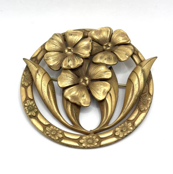 Vintage 1930s Flower Brooch - image 5