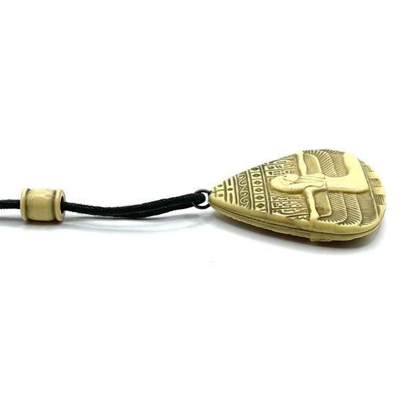 Vintage Celluloid Egyptian Pendant Necklace - image 5
