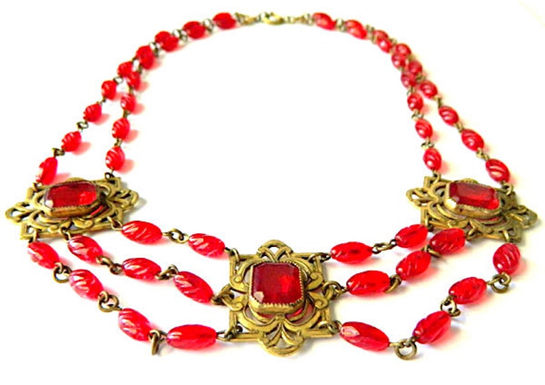 Antique Art Nouveau Beaded Necklace image 6