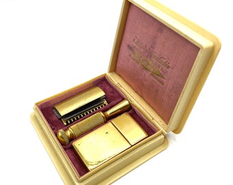 Vintage 1910s Gillette Milady Décolleté Gold Double Edge