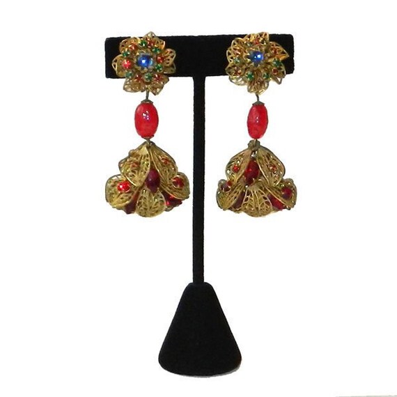 Vintage 1950s Miriam Haskell Drop Earrings