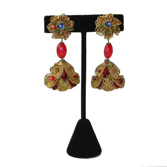 Vintage 1950's Miriam Haskell Drop Earrings