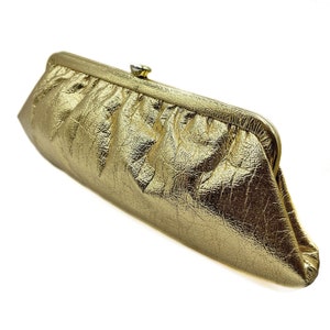 Vintage Gold Metallic Clutch Geldbörse 1960er Jahre