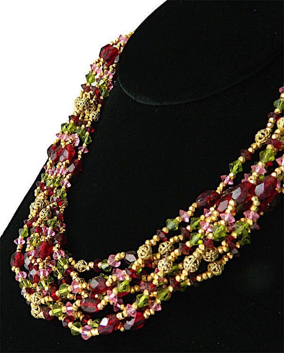 Vintage 1950s Miriam Haskell Eight Strand Beaded N