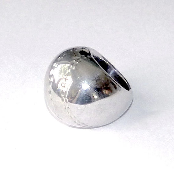 Vintage Sterling Silver Dome Ring Size 6.5 - image 3