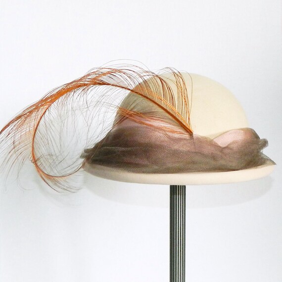 Vintage 1950s Feather Hat John Frederics - image 3