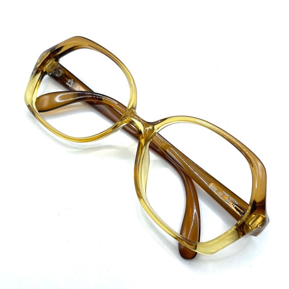 Vintage 1980s Amber Eyeglass Frames - image 1