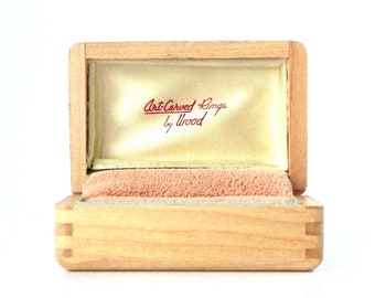 Vintage Mahogany Wooden Ring Box