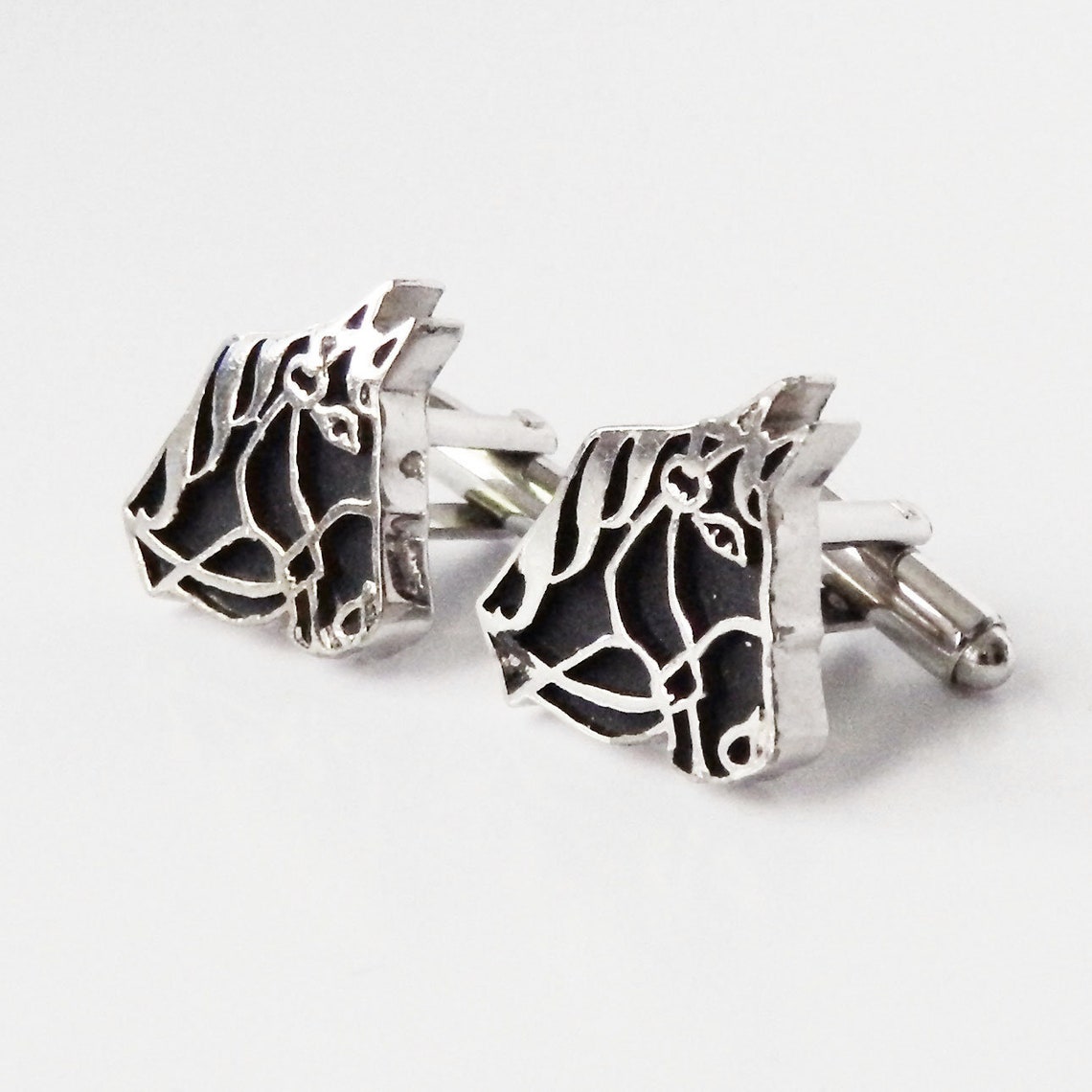 Vintage Horse Head Western Cufflinks Etsy