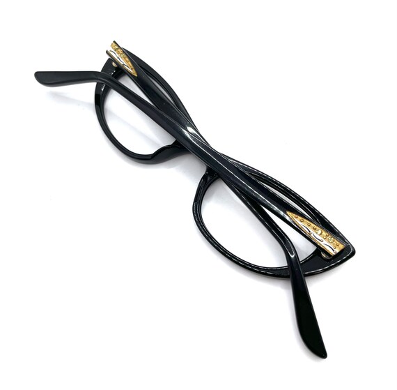 Vintage 1950s Eyeglasses Rhinestone Cat Eye Never… - image 7