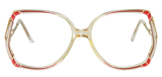 Vintage 1980s Raspberry Red Designer Eyeglass Fra… - image 2