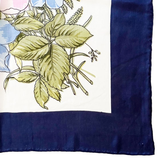 Vintage Italian Silk Floral Scarf 33 x 33 - image 4