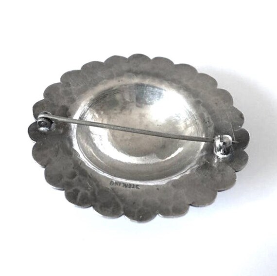 Vintage Sterling Sun Brooch - image 5