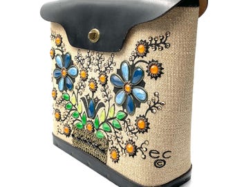 Vintage 1960s Enid Collins Jeweled Flower Basket I Handbag