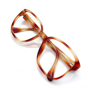 Vintage 1980s Amber Tortoise Shell Eyeglass Frames