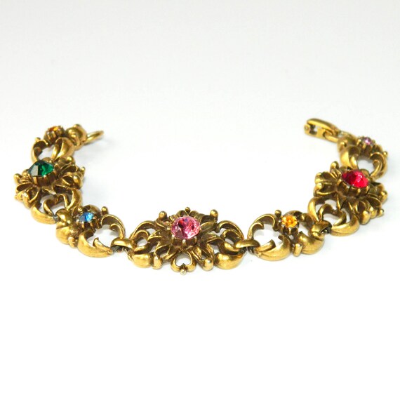 Vintage 1950s Coro Rhinestone Vine Bracelet - image 9