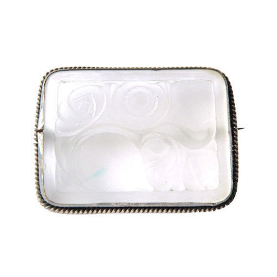 Vintage 1920s Macintosh Rose Brooch Sterling Silve