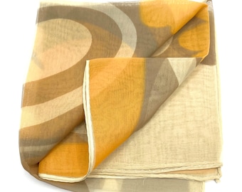 Vintage 1970s Sheer Scarf With Supergraphic Print