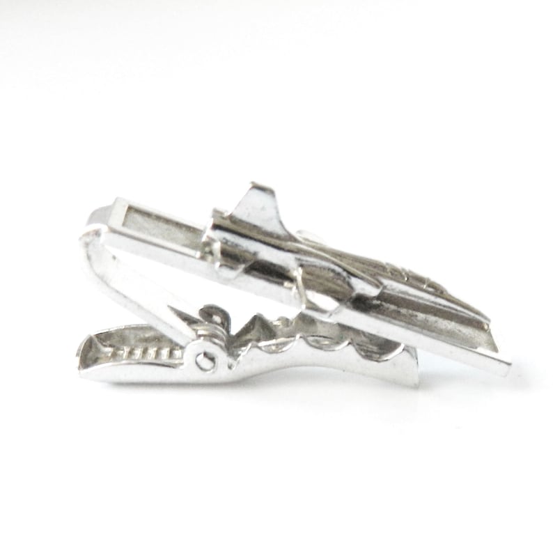 Vintage 1960s Fighter Jet Airplane Tie Clip