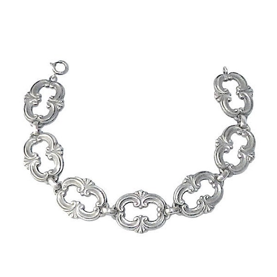 Vintage Art Nouveau Sterling Silver Bracelet - image 1