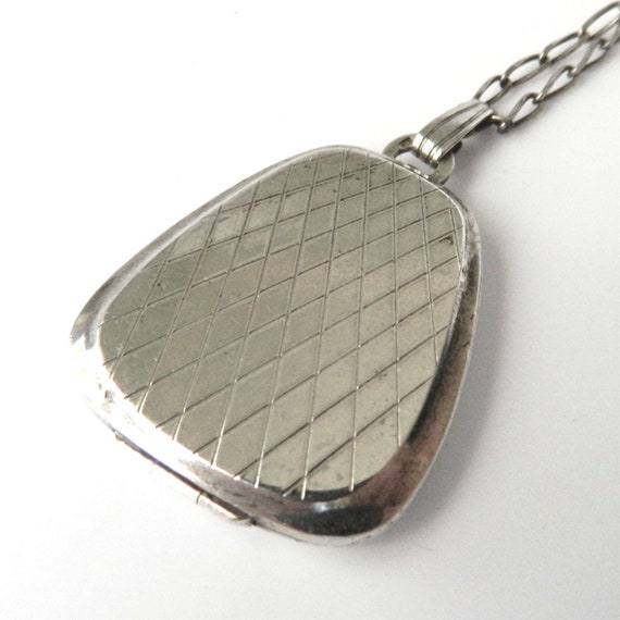 Antique Sterling Silver Locket Pendant Necklace - image 7