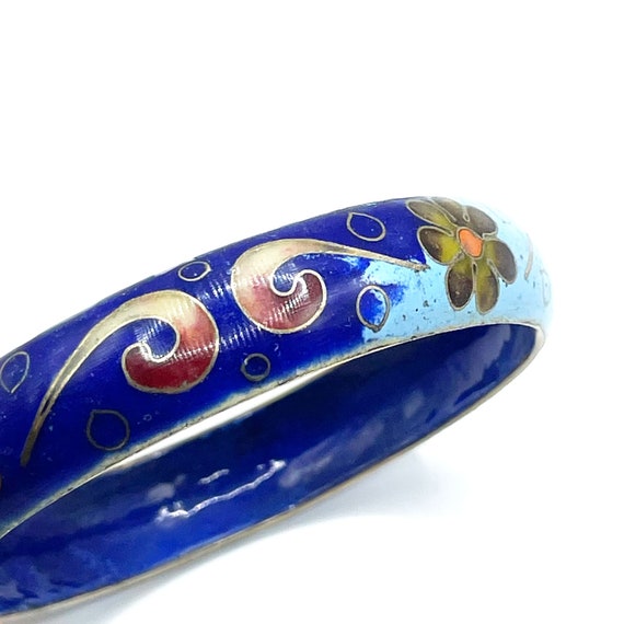 Vintage Enameled Clamper Bangle Bracelet - image 5