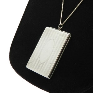 Antique Sterling Picture Frame Multi Photo Locket Pendant Necklace