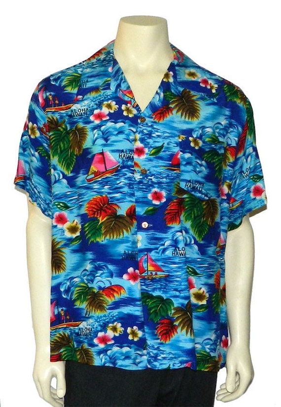 Vintage 1970s Rayon Mens Hawaiian Shirt XL - Etsy Canada