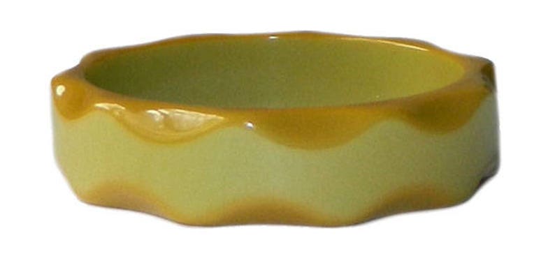 Vintage Carved Green Bakelite Bangle Bracelet