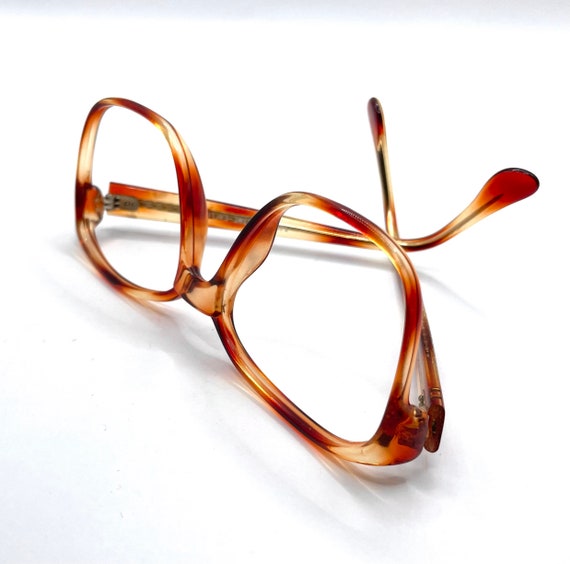 Vintage 1980s Amber Tortoise Shell Eyeglass Frames - image 7