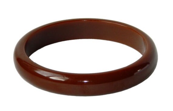 Vintage Bakelite Bangle Bracelet 1940s Chocolate … - image 4