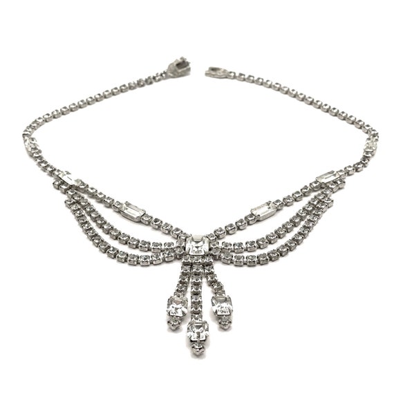 Vintage 1950s Kramer Rhinestone Necklace - image 10