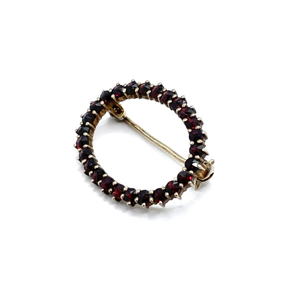 Vintage Bohemian Garnet Oval Brooch - image 7