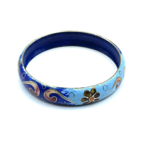 Vintage Enameled Clamper Bangle Bracelet - image 6