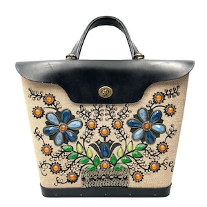 Vintage 1960s Enid Collins Jeweled Flower Basket I Handbag - Etsy