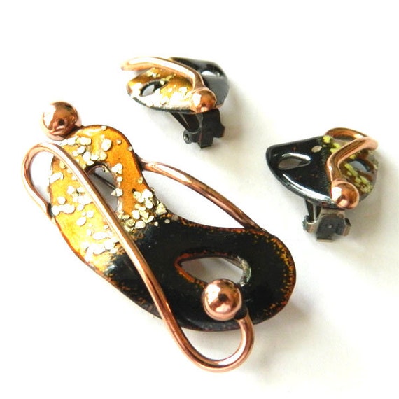 Vintage 1950s Matisse Enameled Copper Mardi Gras … - image 4