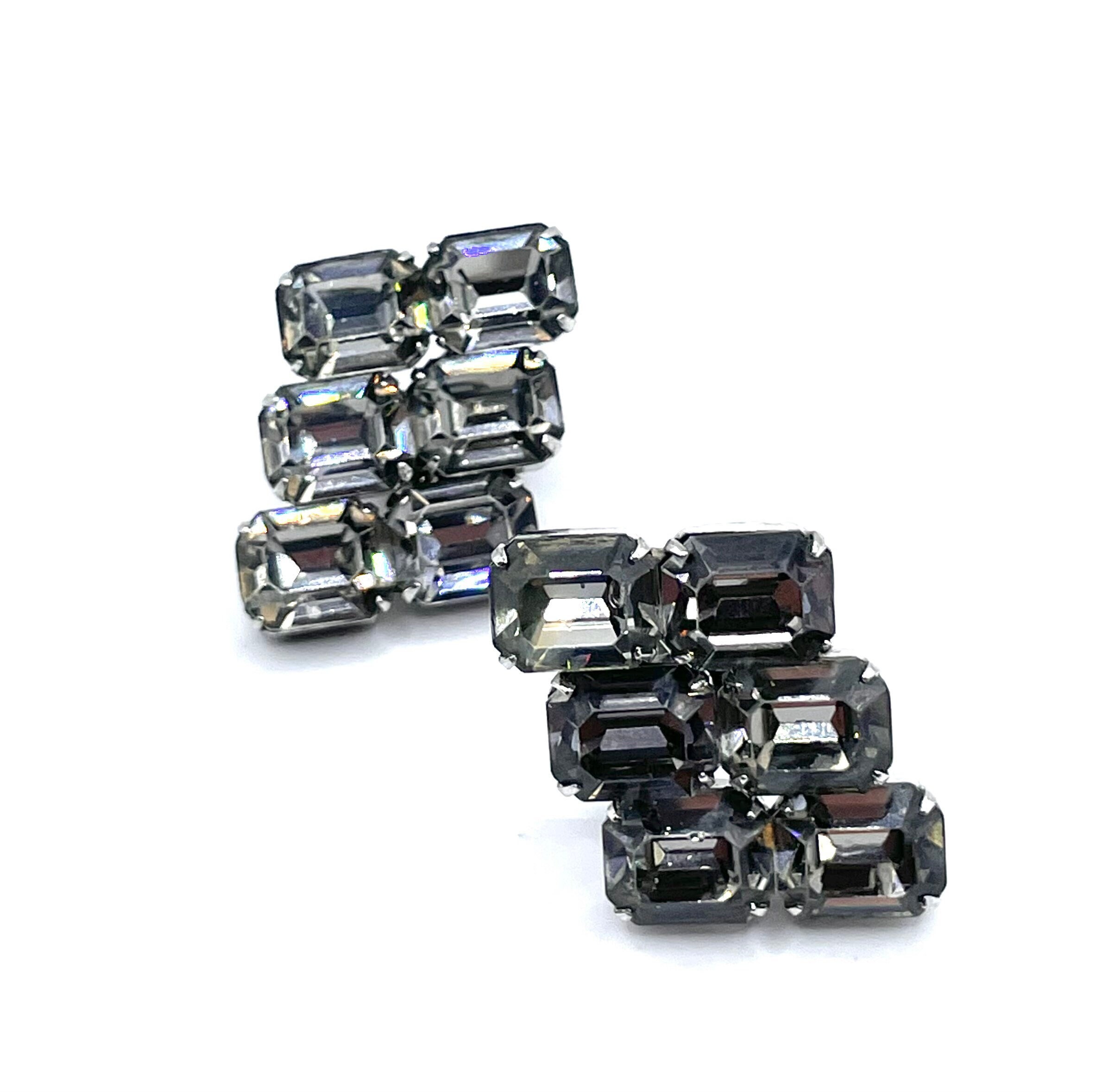 1950年代のヴィンテージクレイマーラインストーンイヤリング - Etsy 日本