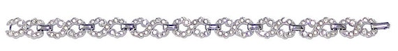 Vintage 1930s Art Deco Rhinestone Infinity Bracel… - image 4
